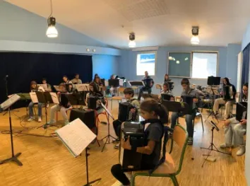 Assaig conjunt de les aules d’acordió de Cervera i d’Andorra