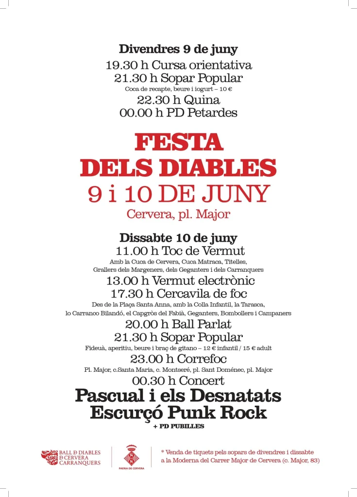 Festa de la Colla del Ball de Diables de Cervera Carranquers