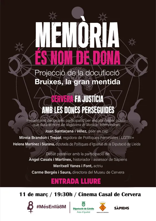 La campanya «Memòria és nom de dona» s’iniciarà a Cervera