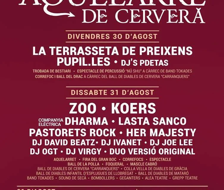 L’Aquelarre 2019 presenta la programació musical