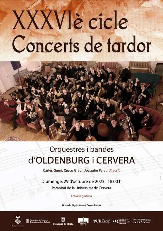 L’Orquestra d’Oldenburg i l’Orquestra Andreví s’uniran per oferir obres simfòniques a Cervera
