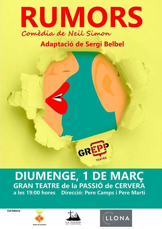 Representació de «Rumors» de Grepp Teatre
