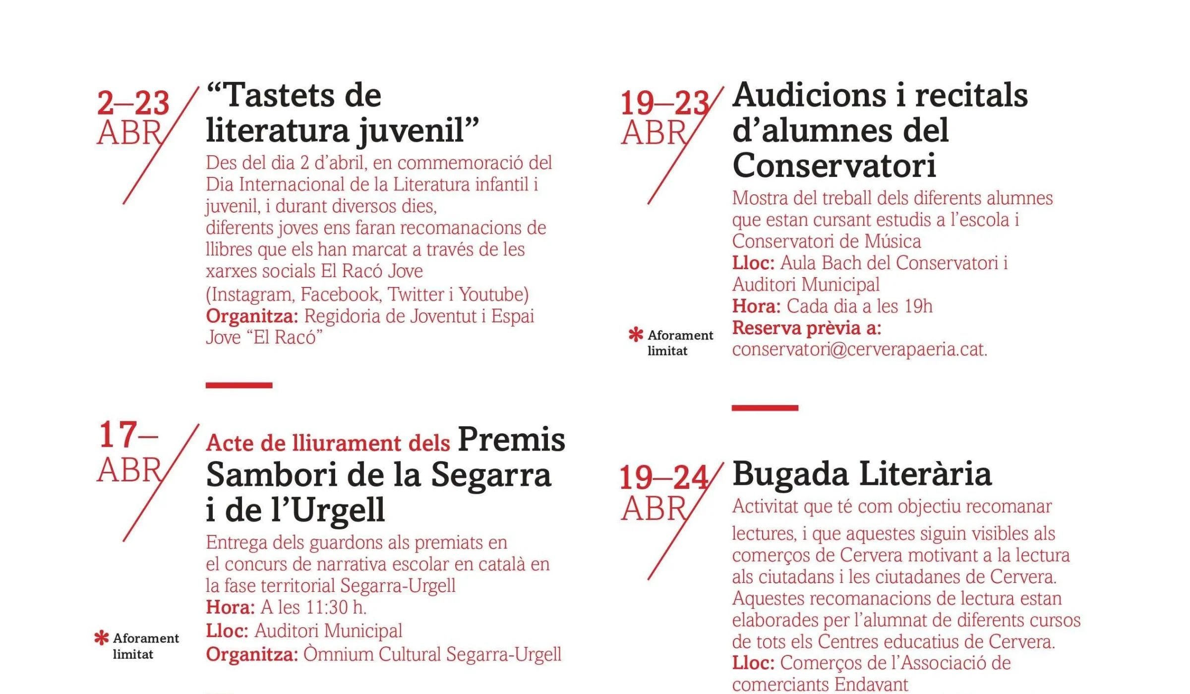 Setmana cultural Sant Jordi 2021