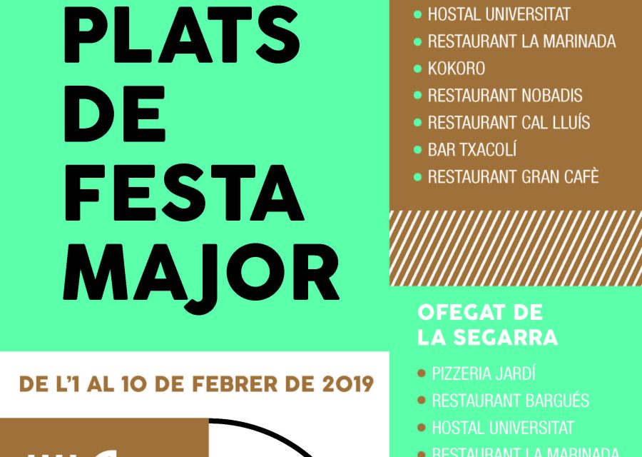 Plats de Festa Major en dotze restaurants de Cervera