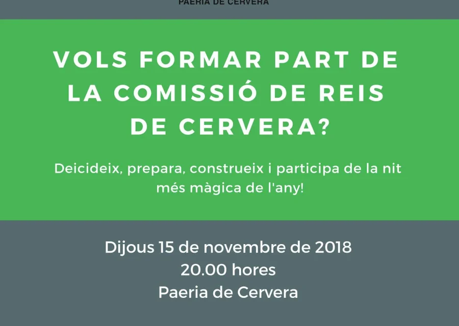 “Vols formar part de la Comissió de Reis?”