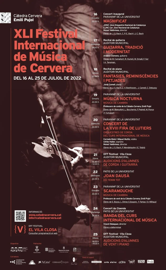 XLI Festival Internacional de Música – Càtedra Cervera Emili Pujol