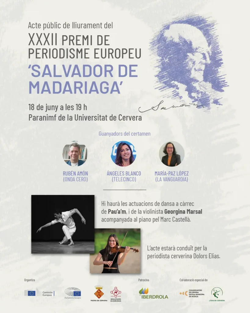 32a edició del Premi Europeu de Periodisme Salvador de Madariaga