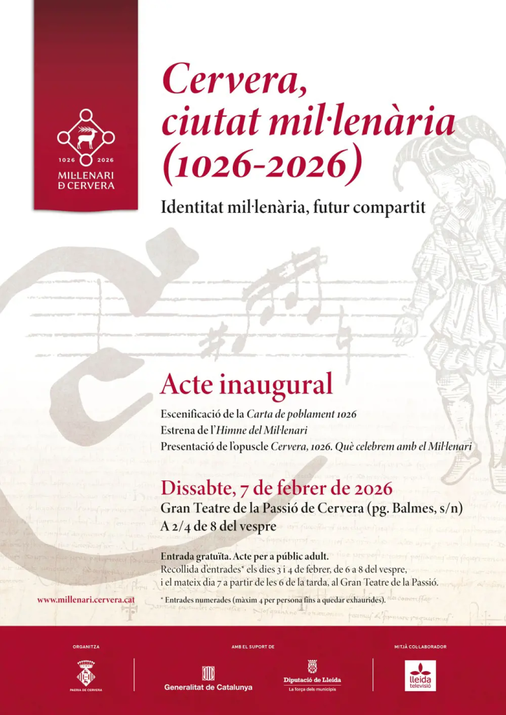 Un gran espectacle amb més de 250 participants obrirà el Mil·lenari de Cervera al Gran Teatre de la Passió